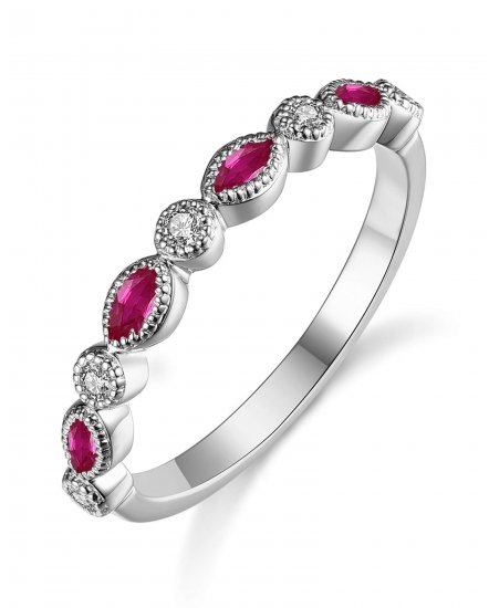 MARQUISE COLORED STONE DIAMOND BAND (TR2952)