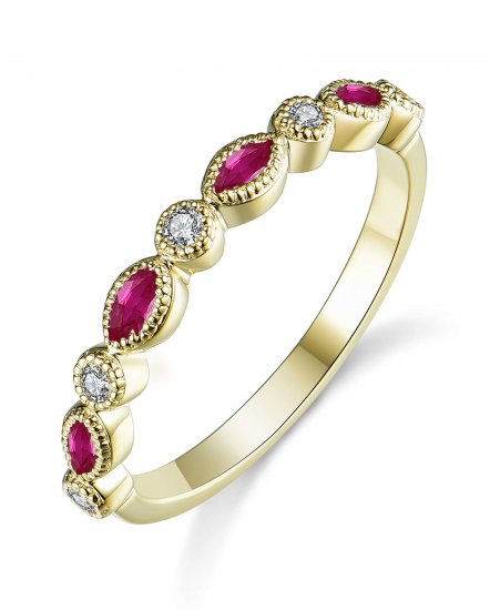 MARQUISE COLORED STONE DIAMOND BAND (TR2952)