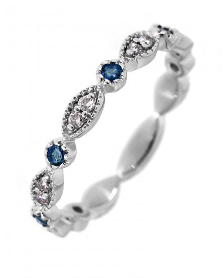 MARQUISE STYLE COLORED STONE DIAMOND BAND (TR2965)