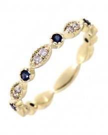 MARQUISE STYLE COLORED STONE DIAMOND BAND (TR2965)