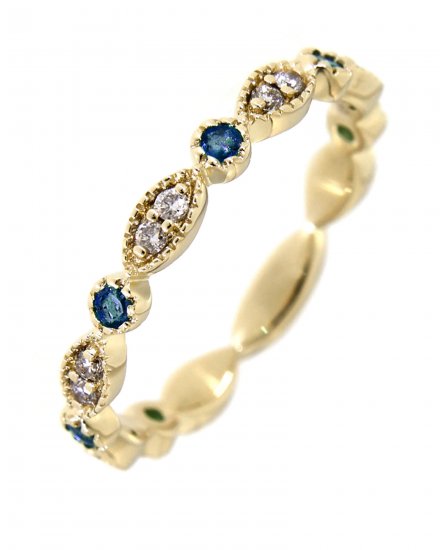 MARQUISE STYLE COLORED STONE DIAMOND BAND (TR2965)