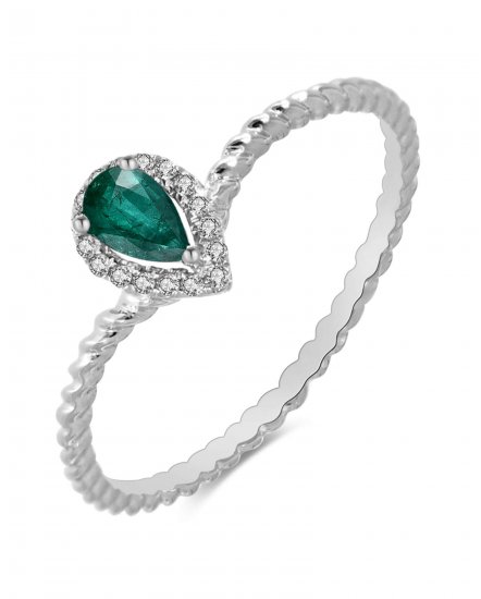 PEAR COLORED STONE DIAMOND RING (TR3019)