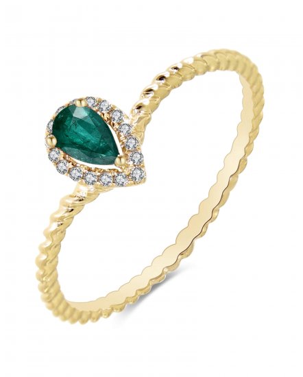 PEAR COLORED STONE DIAMOND RING (TR3019)