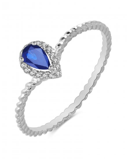 PEAR COLORED STONE DIAMOND RING (TR3019)