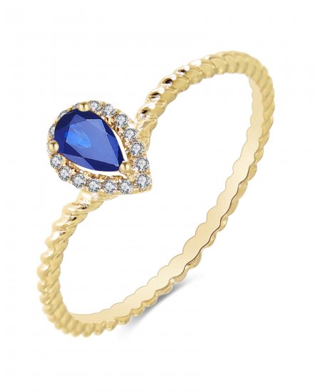 PEAR COLORED STONE DIAMOND RING (TR3019)