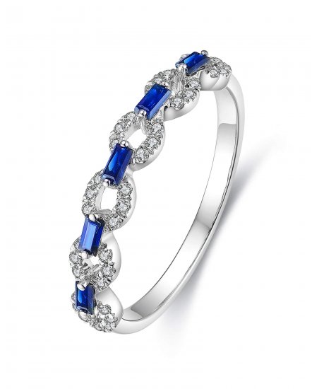 BAGUETTE COLORED STONE DIAMOND BAND (TR3062)