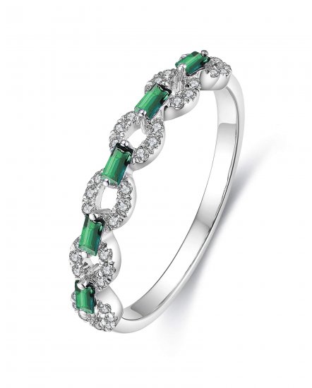 BAGUETTE COLORED STONE DIAMOND BAND (TR3062)