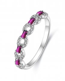 BAGUETTE COLORED STONE DIAMOND BAND (TR3062)