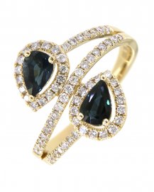 PEAR SAPPHIRE DIAMOND RING (TR3074)