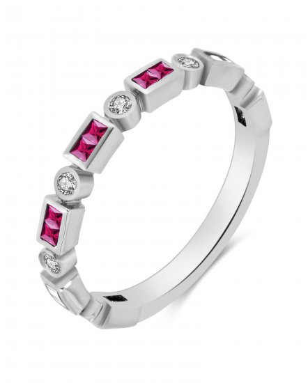 COLORED STONE DIAMOND BAND (TR3113)