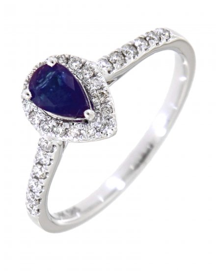 PEAR COLORED STONE DIAMOND RING (TR3125)