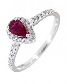 PEAR COLORED STONE DIAMOND RING (TR3125)