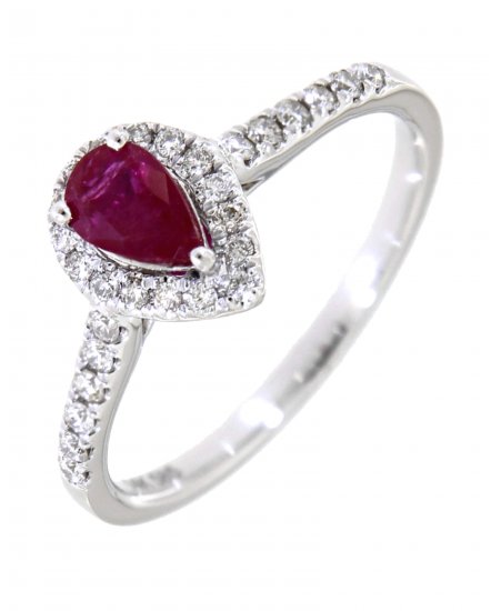 PEAR COLORED STONE DIAMOND RING (TR3125)