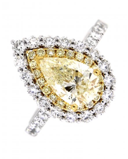 MULTI TONE PEAR DIAMOND ENGAGEMENT RING (TR3148)