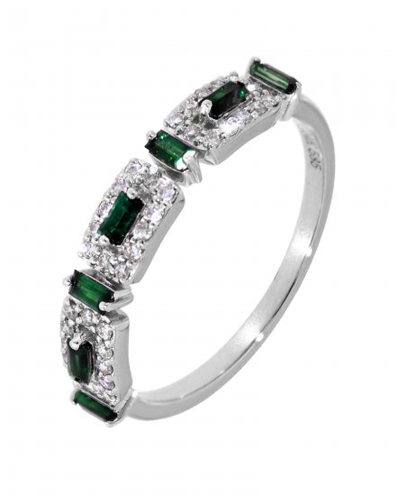 COLORED STONE DIAMOND BAND (TR3168)