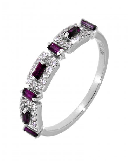 COLORED STONE DIAMOND BAND (TR3168)