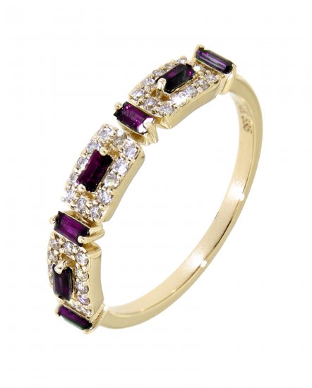COLORED STONE DIAMOND BAND (TR3168)