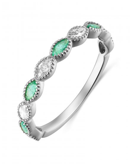 MARQUISE COLORED STONE DIAMOND BAND (TR3192)