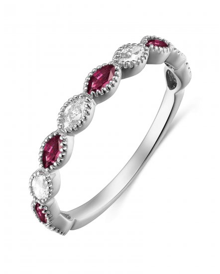 MARQUISE COLORED STONE DIAMOND BAND (TR3192)