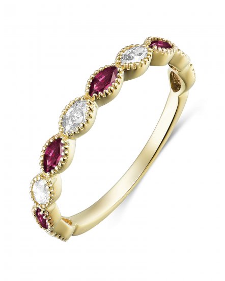 MARQUISE COLORED STONE DIAMOND BAND (TR3192)