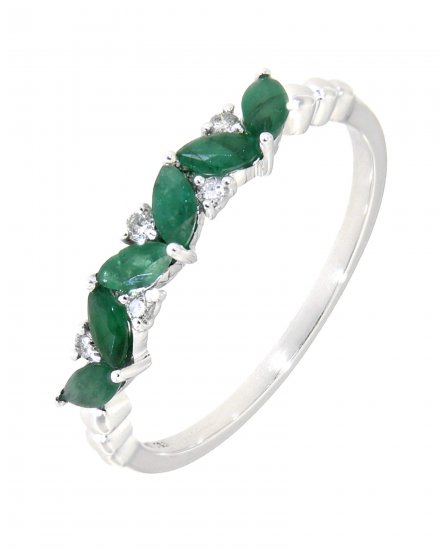 COLORED STONE DIAMOND BAND (TR3198)