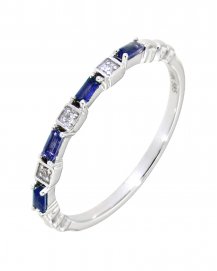 BAGUETTE COLORED STONE DIAMOND BAND (TR3205)