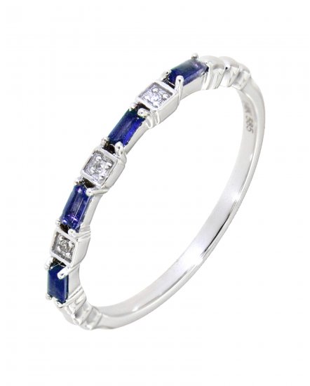 BAGUETTE COLORED STONE DIAMOND BAND (TR3205)