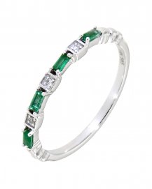 BAGUETTE COLORED STONE DIAMOND BAND (TR3205)