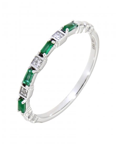 BAGUETTE COLORED STONE DIAMOND BAND (TR3205)