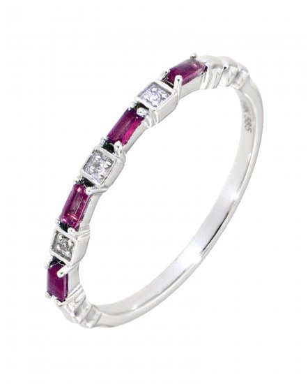 BAGUETTE COLORED STONE DIAMOND BAND (TR3205)