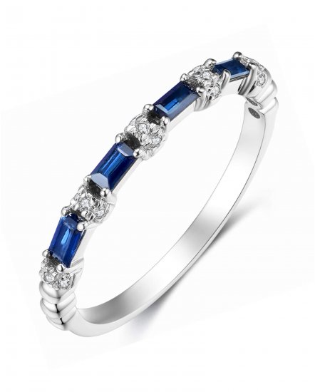 BAGUETTE COLORED STONE DIAMOND BAND (TR3208)