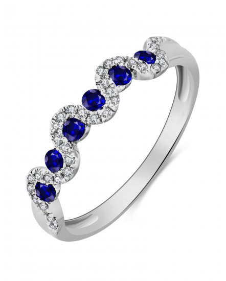 COLORED STONE DIAMOND BAND (TR3222)