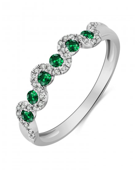 COLORED STONE DIAMOND BAND (TR3222)