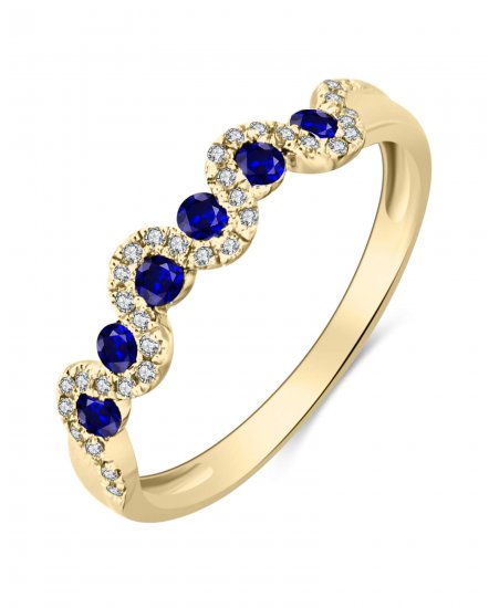 COLORED STONE DIAMOND BAND (TR3222)