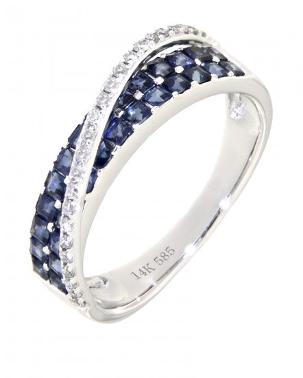 CRISS CROSS SAPPHIRE DIAMOND BAND (TR3232)