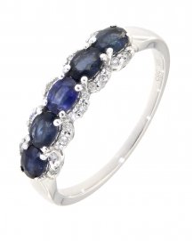 OVAL SAPPHIRE DIAMOND RING (TR3262)
