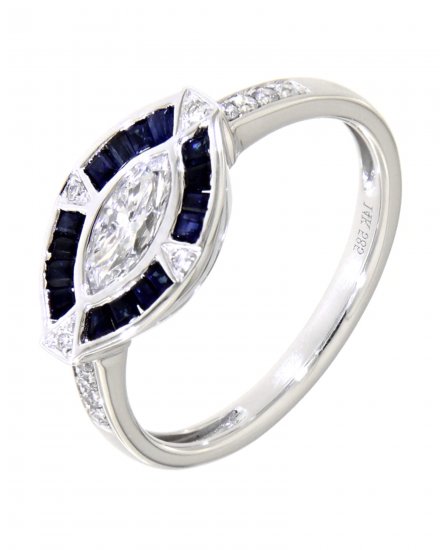 MARQUISE STYLE SAPPHIRE DIAMOND RING (TR3273)
