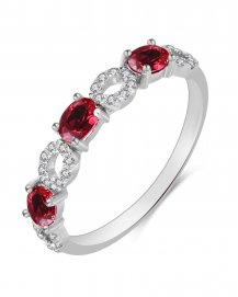 OVAL COLORED STONE DIAMOND BAND (TR3293)