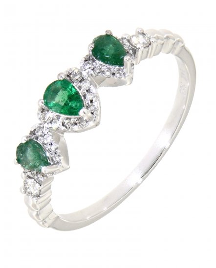 PEAR COLORED STONE DIAMOND RING (TR3295)