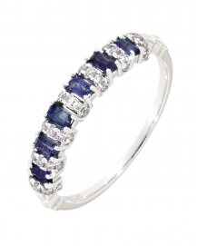 COLORED STONE DIAMOND BAND (TR3330)