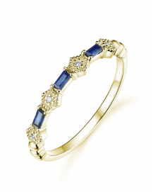 HEXAGON STYLE BAGUETTE SAPPHIRE DIAMOND BAND (TR3331)