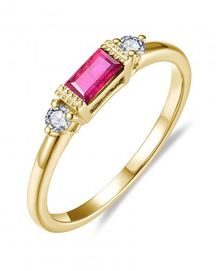 COLORED STONE DIAMOND RING (TR3356)