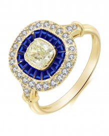 BAGUETTE SAPPHIRE DIAMOND RING (TR3363)