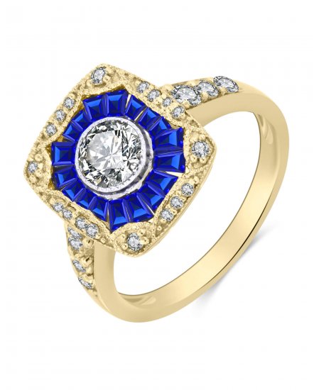 BAGUETTE SAPPHIRE DIAMOND RING (TR3364)