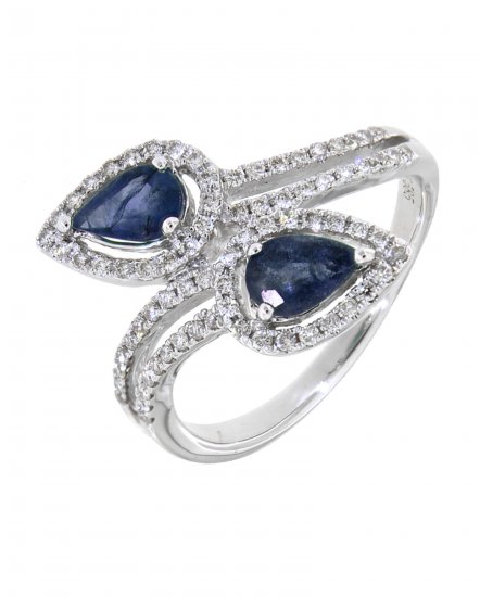 PEAR COLORED STONE DIAMOND RING (TR3378)
