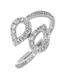 PEAR STYLE DIAMOND BYPASS RING (TR3380)
