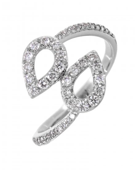 PEAR STYLE DIAMOND BYPASS RING (TR3380)