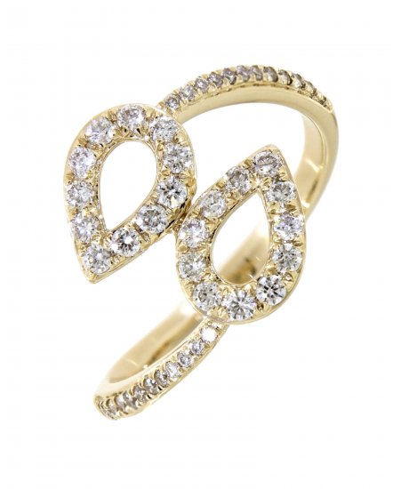 PEAR STYLE DIAMOND BYPASS RING (TR3380)