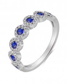 COLORED STONE DIAMOND BAND (TR3392)