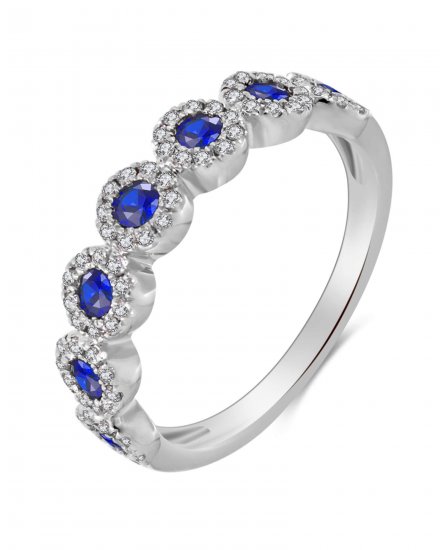 COLORED STONE DIAMOND BAND (TR3392)